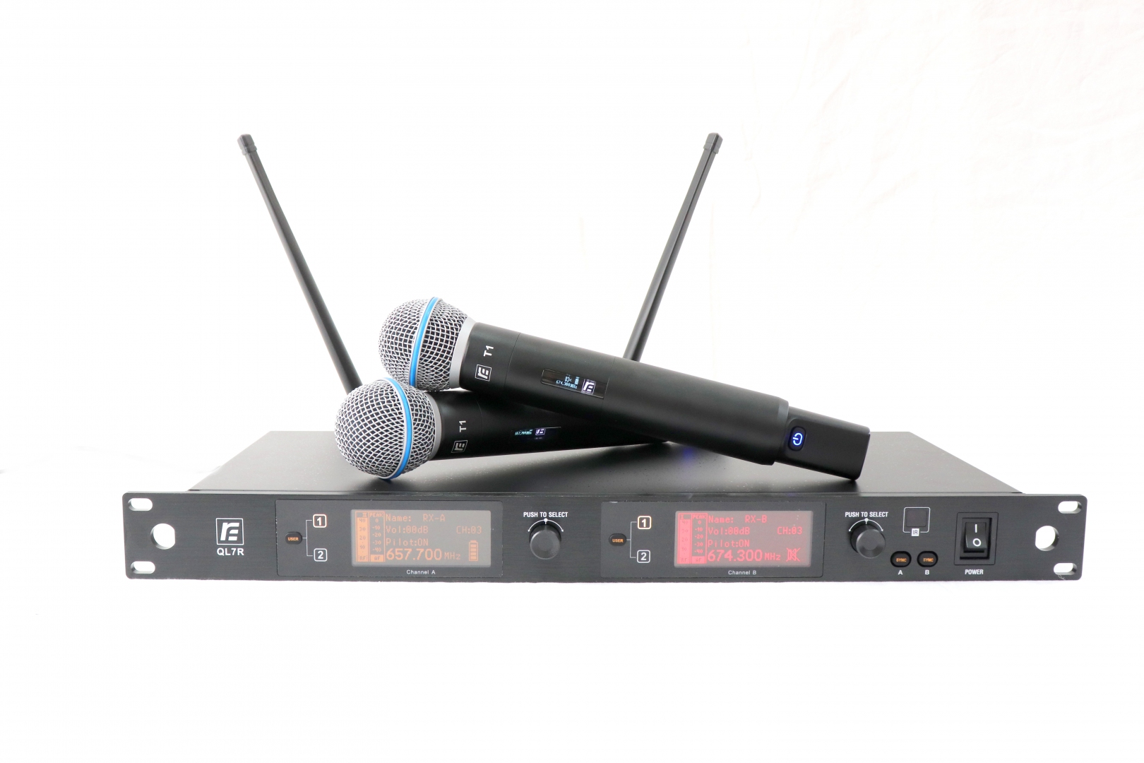 RFIntell QL7R/T1-A 651,800-683,400 МГц 2-канальная радиосистема с 2-мя ручными микрофонами в Красноярском крае